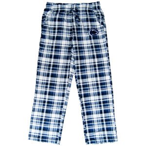 women's white and blue plaid flannel pants with Penn State Athletic Logo